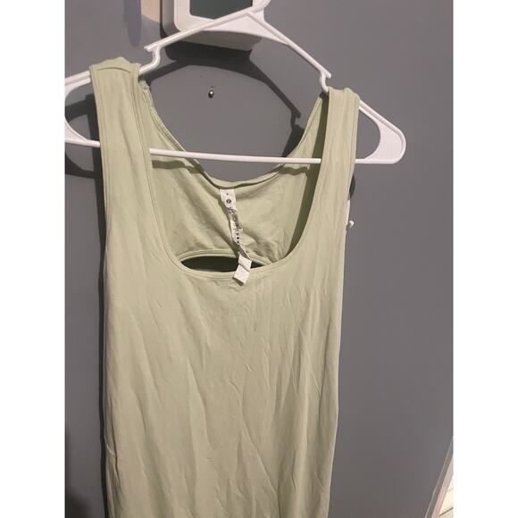 Lululemon Pima Cotton Open Back Midi Dress Size 8 Green - Picture 4 of 7